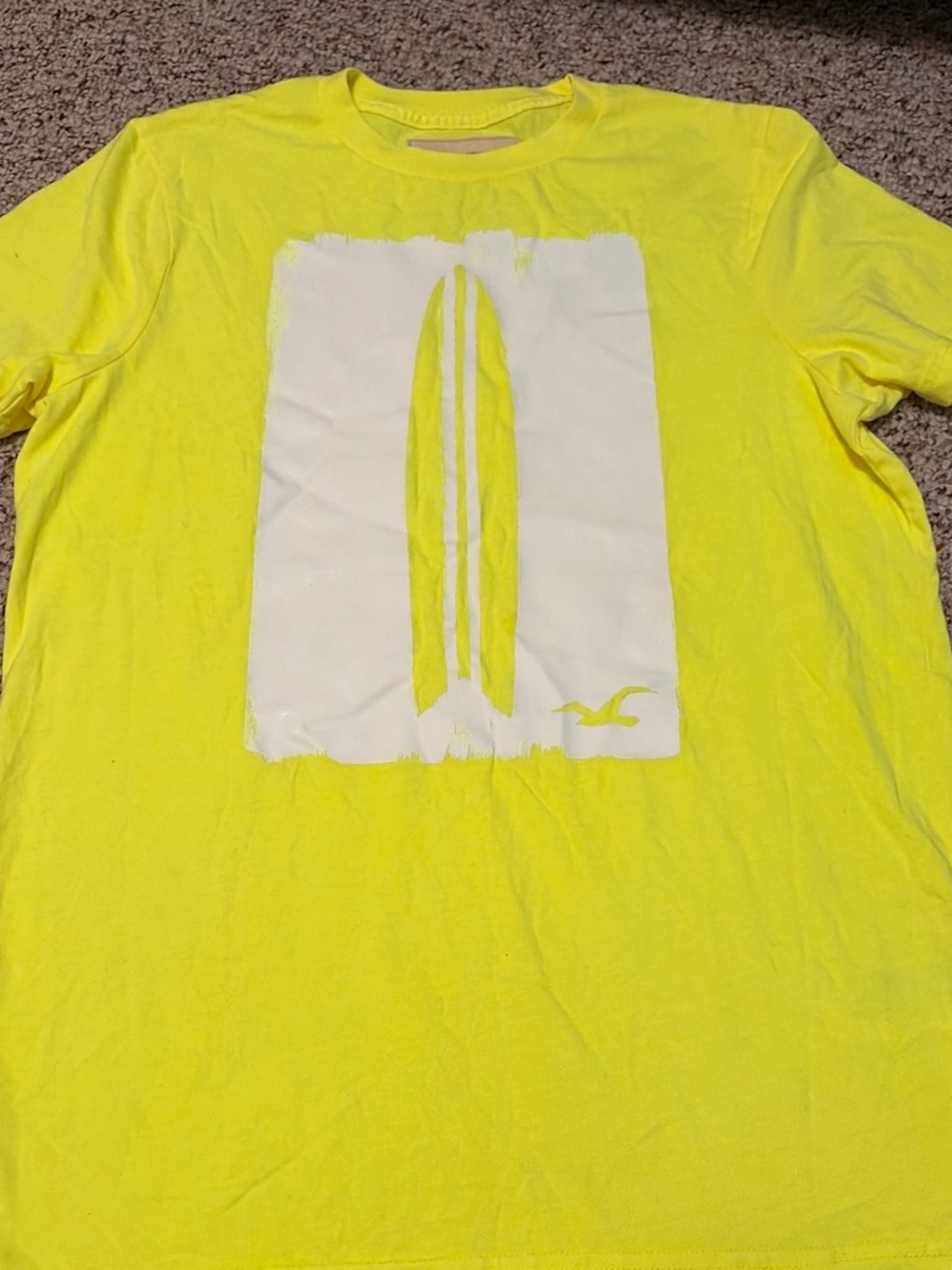 Hollister Bright Yellow Short-Sleeve Surfboard Graphic Tee